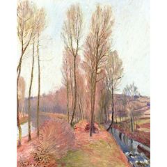 The Orvanne and the Canal du Loing in Winter Painting Reproduction