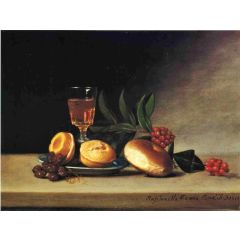Still Life with Wine Glass Painting Reproduction