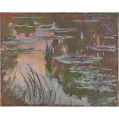 Water-Lilies, Setting Sun Painting Reproduction