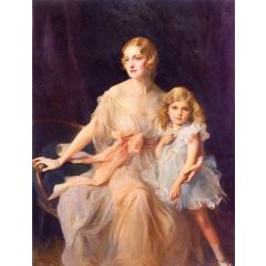 Mrs. Claude Leigh and Miss Virginia Leigh Painting Reproduction