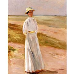 The Artist’s Daughter Walking on the Beach Painting Reproduction