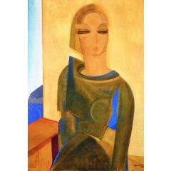 Young Woman Seated Painting Reproduction