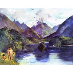 Entrance to Tautira River, Tahiti Painting Reproduction