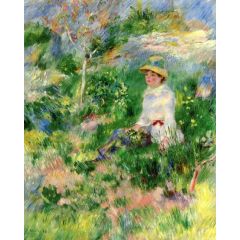 Summer: Young Woman in a Flowery Field Painting Reproduction