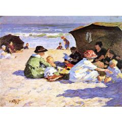 A Day at the Seashore Painting Reproduction