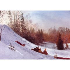 Tobogganing Painting Reproduction