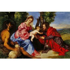The Virgin and Child with Saint John the Baptist and an Unidentified Saint Painting Reproduction