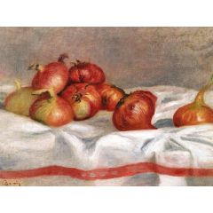 Still Life with Onions and Tomatoes Painting Reproduction