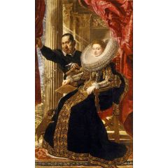 Marchese Maria Grimaldi and Her Dwarf Painting Reproduction