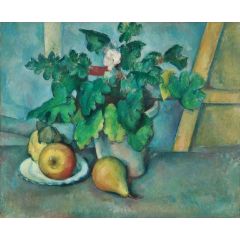 Pot of Primroses and Fruit Painting Reproduction