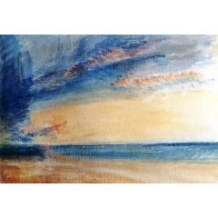 Low Sun and Clouds over a Calm Sea Painting Reproduction