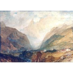 Mont Blanc, from above Courmayeur Painting Reproduction
