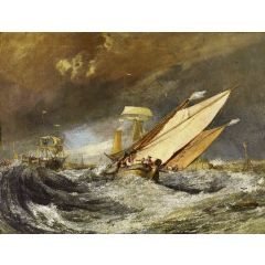 Fishing Boats Entering Calais Harbor Painting Reproduction