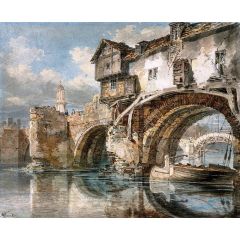 Old Welsh Bridge, Shrewsbury, Shropshire Painting Reproduction