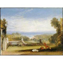 View from the Terrace of a Villa at Niton, Isle of Wight, from Sketches by a Lady Painting Reproduction