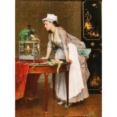 The Pet Canaries Painting Reproduction