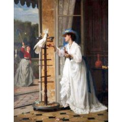 The Pet Cockatoo Painting Reproduction