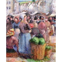 The Market at Gisors, also known as Rue Cappeville Painting Reproduction