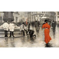 The Lady in Red Painting Reproduction