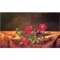 Roses Lying on Gold Velvet Painting Reproduction
