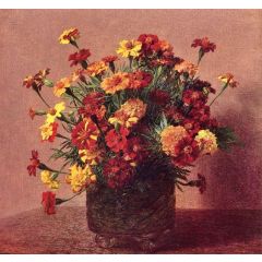 India Carnations Painting Reproduction