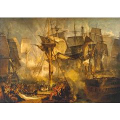 The Battle of Trafalgar, as Seen from the Mizen Starboard Shrouds of the Victory Painting Reproduction