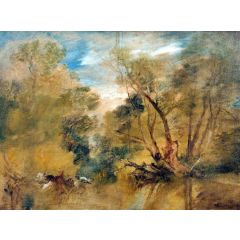 Willows beside a Stream Painting Reproduction