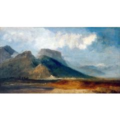 Grenoble Seen from the River Drac with Mont Blanc in the Distance Painting Reproduction