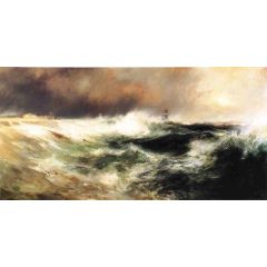 Stranded Ship on East Hampton Beach Painting Reproduction
