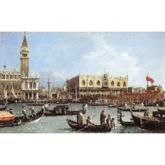 Return of the Bucentoro to the Molo on Ascension Day Painting Reproduction