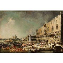The Reception of the French Ambassador Jacques-Vincent Languet, Compte de Gergy, at the Doge’s Palace Painting Reproduction