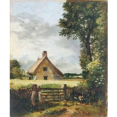 A Cottage in a Cornfield Painting Reproduction