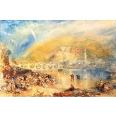 Heidelberg with a Rainbow Painting Reproduction