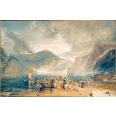 Lake of Lucerne, from the Landing Place at Fluelen, Looking Towards Bauen Painting Reproduction
