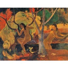 Bathers in Tahiti Painting Reproduction