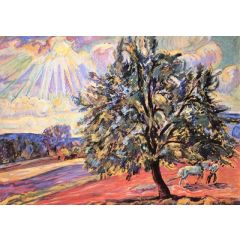 Landscape with Fields under the Sun Painting Reproduction