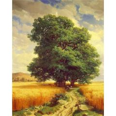 Landscape with Oak Trees Painting Reproduction