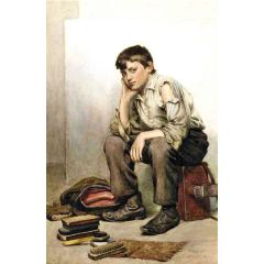 Shoe Shine Boy Painting Reproduction