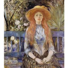 On a Bench Painting Reproduction