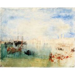 Venice, Shipping Moored off the Riva degli Schiavoni Painting Reproduction