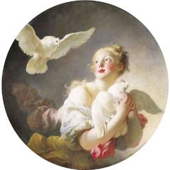 Girl Holding a Dove(also known as said to be a Portrait of Marie-Catherine Colombe) Painting Reproduction