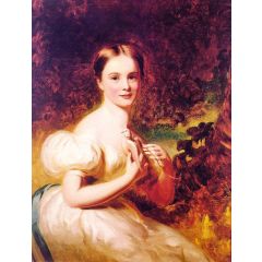 Portrait of a Young Girl with a Dove Painting Reproduction