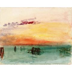 Venice, Looking across the Lagoon at Sunset Painting Reproduction