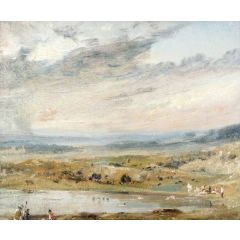 Hampstead Heath with Pond and Bathers Painting Reproduction