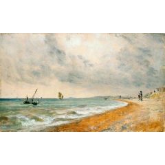 Hove Beach with Fishing Boats Painting Reproduction