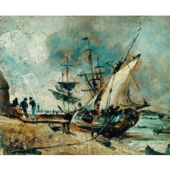 Shipping in the Orwell near Ipswich Painting Reproduction
