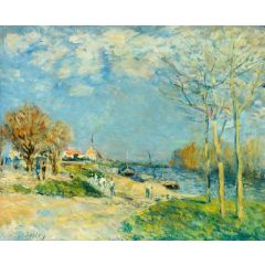 The Banks of the River Seine around Louveciennes Painting Reproduction