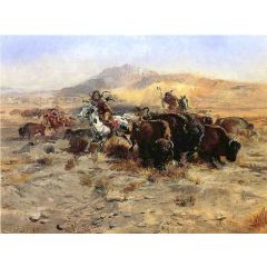 Buffalo Hunt Painting Reproduction