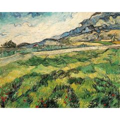Green Wheat Field, also known as Mountain Landscape Painting Reproduction