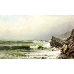 A Misty Morning on the Channel Coast, England Painting Reproduction
